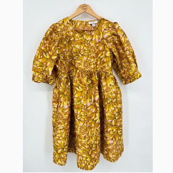 Kika Vargas | Target Mum Floral Puff Sleeve‎ Mini Dress, Large, Babydoll Spring - Picture 4 of 11